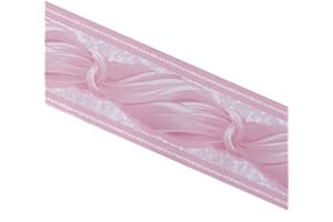 PATIKIL 3.94" Parete Carta, Bordi Auto Bastoncino Muro Rivestimento PVC Pavimento Bordi per Cucina Bagno Camera letto Parete Decorazione Onda Motivo, 32,8 Piedi Rosa