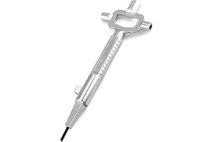 QWORK Uniwersalny klucz budowlany, klucz architektów, klucz budowlany z miernikiem cylindrycznym, klucz do szafy sterowniczej, stop cynku