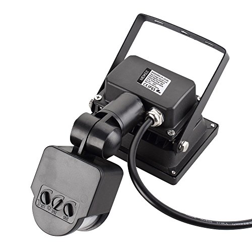 MEIKEE 20W LED Fluter Floodlight Strahler Licht Scheinwerfer Außenstrahler Wandstrahler Schwarz Aluminium IP65 Wasserdicht AC 85 – 265V Tageslichtweiß [Energieklasse A++] - 2