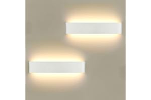 CHANGM Nowoczesna lampa ścienna LED 16 W do wnętrz, w zestawie płytka LED 110 V-260 V, do łazienki, sypialni, na klatkę schodową, korytarza, oświetlenie ścienne, ciepła biel, 3000 K, 2 sztuki