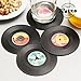 Produktbild Retro die ¶ Nostalgiker sich kaufen der Untersetzer Medien in Vinyl Vintage (Packung von 4).Hergestellt In plasticadimensioni Ungefähre (Durchmesser x Dicke): 10, 5 x 0, 1 cm