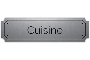 MYGOODPRICE Plaque gravée autocollante 14,5x4cm Cuisine fond alu brossé