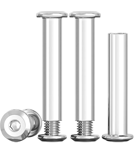 PATIKIL 6mm Chicago Screws, 40 Sets Plastic Chicago Screws Slotted Head Binding Post 5.5mm OD Screw Bolts Leather Rivets Fasteners Connectors White for Leather Belt Scrapbook Photo Albums