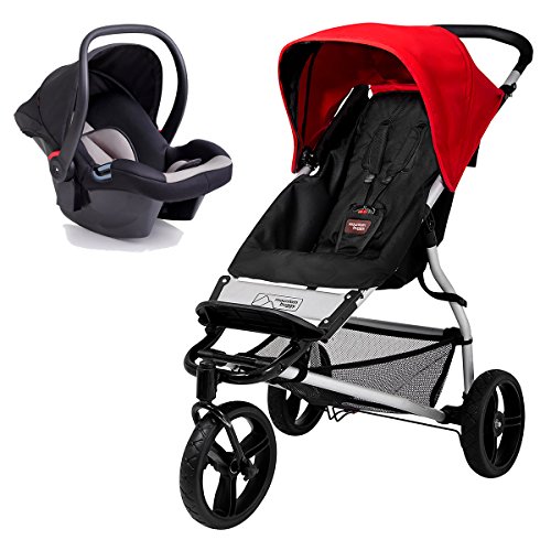 Mountain Buggy Mini Chilli including Seat Base with Protect car seat and Seat adaptors with Car seat covers and Storm cover