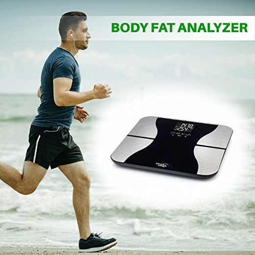 Smart Weigh Digitale Körperfettwaage, Digitale Personenwaage mit Körperfettanzeige mit Hartglasplattform, Erkennung von acht Benutzern und 200 kg Gewichtskapazität, misst Gewicht, Körperfett, Wasser, Muskel- und Knochenmasse - 4
