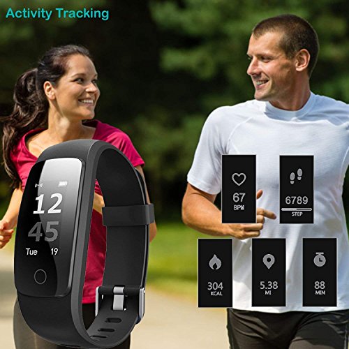 willful Pulsera Inteligente, Podómetro, Monitor de Ritmo Cardíaco,Dormir,Calorías,IP67 Impermeable, Cronómetro, Modo multideportePulsómetro Pulsera para Android y iOS Teléfono móvil (Negro)