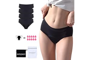 IINTI-MACY Bragas Menstruales de Flujo muy Abundante. Bragas de la Regla para cualquier Flujo. Braguitas de Mujer Reutilizables sin Fugas. Tanga Menstrual de Algodón. Bragas Postparto. Incluye Bolsa. Talla