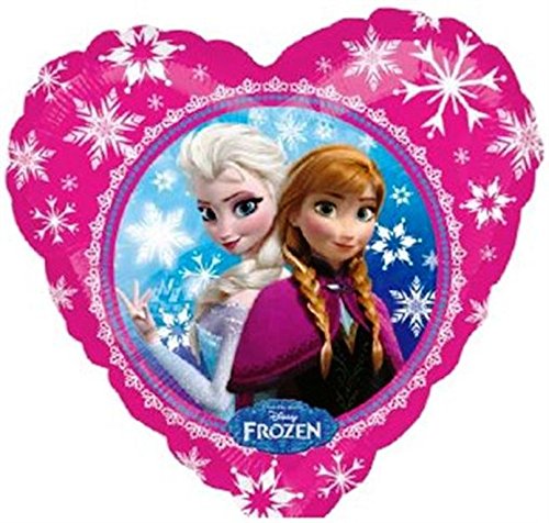 Folienballon Disney Eiskönigin Herz Frozen Elsa und Anna ca. 45 cm (Ballongas geeignet) ungefüllt