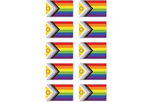 HAVATI Aufkleber: 50x30 mm, 10 Stück - Flagge - Inclusive Pride - LGBTQ - für Auto, Laptop und mehr