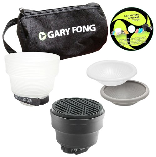 Gary Fong Portrait Lighting Kit - Difusor para flash, blanco y negro