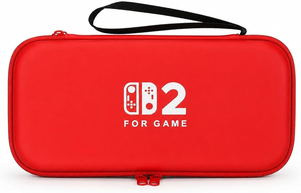 Cosmostech Nintendo Switch 2 Uyumlu Taşıma Çantası, Sert Kasa Koruyucu, Kırmızı