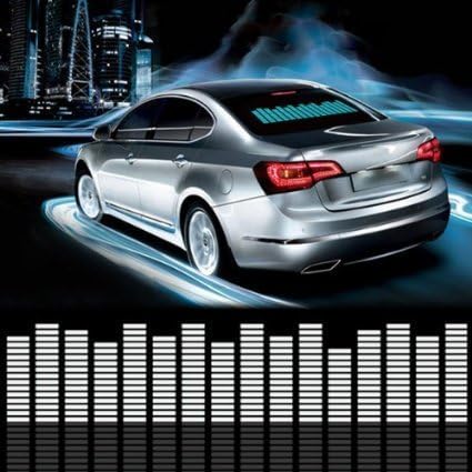 BonAchat 45*11CM Sound Music Beat Activated Car Stickers Equalizer Glow LED Light Audio Voice Rhythm Lamp Rhythm Lights Bounce Light Blue