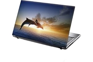 15.6 INCH TAYLORHE SKINS TaylorHe 13-14 inch Laptop Skin Vinyl Decal with Colorful Patterns and Leather Effect Laminate MADE IN BRITAIN Dophins Ocean