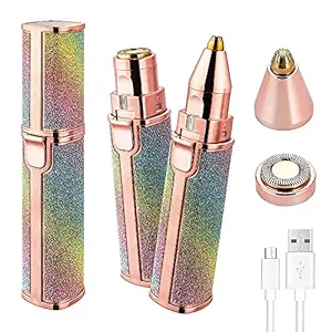 PIPALIYA Portable eyebrow trimmer for women, epilator for women, facial hair remover for women,Face, Lips, Nose Hair Removal Electric Trimmer with Light (with usb cable)