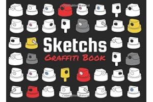 Sketchs graffiti book: blackbook for graffiti street artist containing pattern of train, walls, roller blind and blank pages. 100 pages to draw.