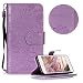 Produktbild Lila Brieftasche für iPhone 8,Gürt Wallet Handyhülle für iPhone 7,Moiky Ziemlich Schöne Hübsche Spitze Blume Geprägt Klappbar Kartenfächer Multifunktion Stoßdämpfende Schlüsselband Schutz Hüllen im Bookstyle Ledertasche mit Standfunktion Magnetverschluss Rutschfest Kratzfest Etui Handytasche + 1 x Frei Displayschutzfolie