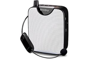 Amplificador de voz portátil inalámbrico, SHIDU Sistema de micro recargable con micrófono de auriculares inalámbricos FM, Amplificador voz ligero para profesores, guías turísticos