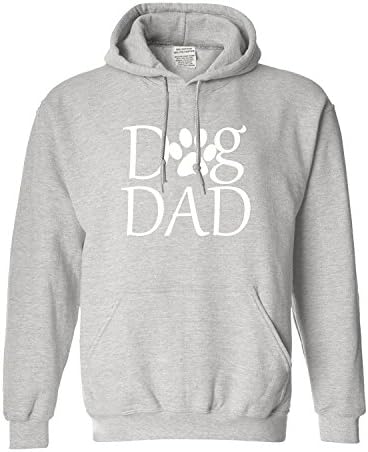 Dog Dad Sweatshirt PAW Shelter Animal Lover Gift Shirt Men's Hoodie(Small,Light Grey)