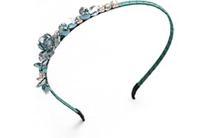 IYOU Fascia per Capelli Cristallo Lucido Strass Verde Copricapo Sottile Vintage Party Accessori per Capelli per Donne