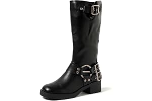 Stivaletti Biker Donna QUEEN HELENA Con Fibbia - Tacco Basso 5 Cm, In Ecopelle, Zip Laterale