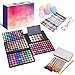 MakeUpPro - 291pcs Complete Beauty Kit With 180 Color Make-Up Eye Shadow Shimmer Palette, 66 Color Lip Gloss Palette, 12 Glitter Eye And Lip Liner Pens, 12pcs Makeup Brush Set, 15 Color Concealers, 5 Makeup Teardrop Sponges + Professional Eyelash Curler