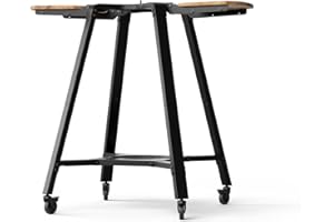 Gozney Arc & Arc XL Pizza Oven Stand, Outdoor Stand with Locking Wheels, Adjustable Wood Wings for Ingredients and Tools, Hanging Hooks for Cookware