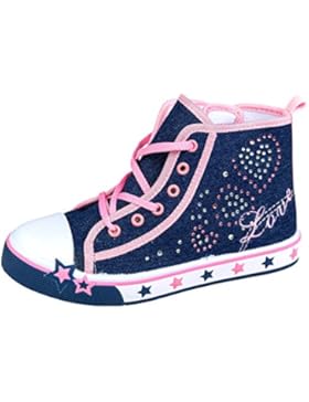 GIBRA® Kinder Knöchel - Sneaker, dunkelblau/rosa, Gr. 31-36