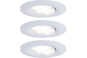 ‎PAULMANN Paulmann 99931 LED Einbauleuchte Calla rund 3er Set incl 3x5.2 W IP65 dimmbar Einbaustrahler Weiß matt Schranklicht Kunststoff Einbaulampe 4000K