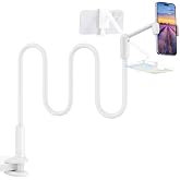 SAIJI Gooseneck Yatak i&ccedil;in Telefon Tutacağı, 360&deg; D&ouml;nd&uuml;rme Destek &Ccedil;ubuğu Tek Elle Ayarlanabilir Cep Telefonu Standı, T&uuml;m 4,7-