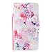 Produktbild Samsung Galaxy J7 2017 Hülle Leder Case, Samsung J730 Galaxy J7 2017 DUOS Lederhülle Rose Blumen Muster HandyHülle Brieftasche Schutzhülle Elegant Handytasche Flip Ledertasche Stoßfest Magnetverschluss Standfunktion, Mehrfarbig