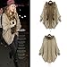Arrowhunt Women's Batwing Sleeve Cardigan Cloak Fur Collar Sweater Cape