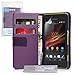 Produktbild Sony Xperia M Tasche Lila PU Leder Brieftasche Hülle Mit Griffel Stift