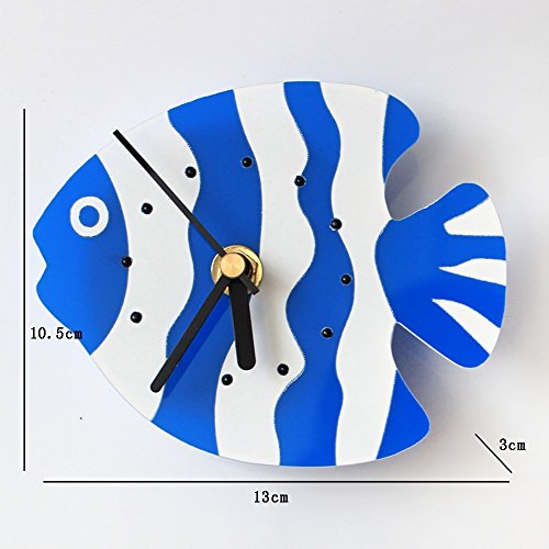 Preisvergleich Produktbild Flashing- Mittelmeerart-Plastikwand-Taktgeber / Kühlraum-Aufkleber, Wohnzimmer-Schlafzimmer-Pers5onlichke... ( Farbe : Blau , größe : 13*10.5*3cm )