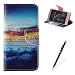 Produktbild Feeltech Huawei P8 Hülle,Huawei P8 Leder Handyhülle,Fashionable Standfunktion Ultra Dünn PU Leather Wallet Cover Folio Ledertasche mit Karte Halterung Geldbeutel Magnetverschluss Flip Book Style Cover [with Free Touch Pen] für Huawei P8 - Blaue Wolken Regenbogen