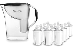 PearlCo filtro dell’acqua standard con12 cartucce filtranti (compatibili con Brita Classic) Anthrazit
