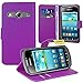 Produktbild Samsung Galaxy Xcover 2 Handy Tasche, FoneExpert® Wallet Case Flip Cover Hüllen Etui Ledertasche Lederhülle Premium Schutzhülle für Samsung Galaxy Xcover 2 S7710 (Lila)