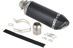 Shkalacar 38-51mm schwarzer Kleiner Sechskant-Schräg-Schwanz-Refit-Auspuff-Schalldämpfer mit Sitz für Motorräder ATV Universal