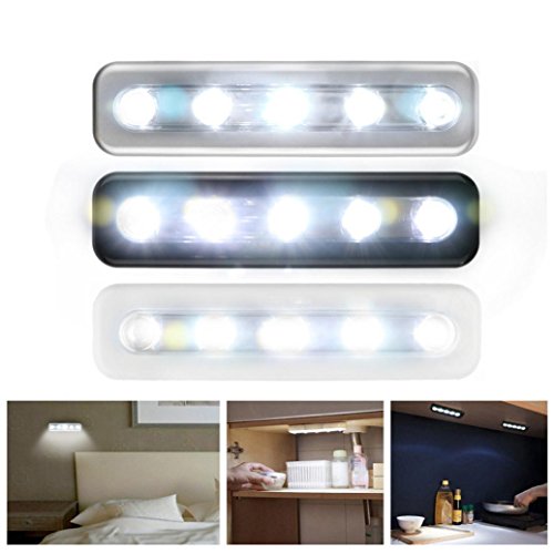sunnymi LED-Licht Haus Beleuchtung/5X Hellbatterie Betrieben/Birnenstock Auf Push On Strip Lights Kitchen Shed/Energieeffizient/Gute Qualität (Weiß)