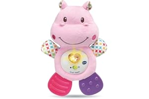 VTech - Croc' Hippo Rose, Peluche Bébé Interactive et Apaisante, Éveil Musical, Jouet de Dentition, Cadeau de Naissance - Contenu en Français