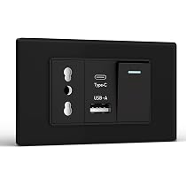BSEED Prese Elettriche Da Muro, Presa Bipasso Con USB A E USB C - 9