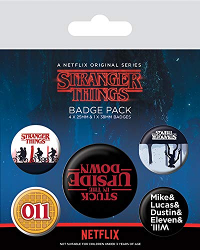 Stranger Things ((Upside Down) pack de badge, Multicolore, 10 x 12,5cm