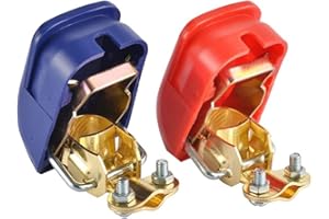KLWAYS 1 Pair Quick Release 12V Battery Terminals Clamps Connectors for Car Caravan Motorhome (Red and Blue)