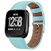Produktbild für Fitbit Versa/Versa Lite Uhr Intelligent Uhr Smart Watch Ersatz Sport Leder Uhrenarmband Armband Handschlaufe Strap für Herren Damen (Mintgrün)