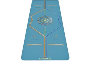 Liforme Travel Yoga mat – Patented Alignment System, Warrior-like Grip, Non-slip, Eco-friendly and Biodegradable, Ultra-lightweight, Sweat resistant, Long, Wide and Thick