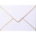 Lot De 50 Enveloppes Pour Invitations Avec Bordure Dorée