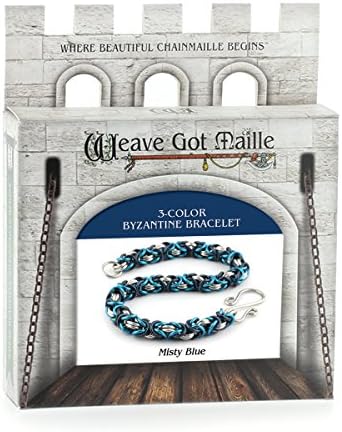 Weave Got Maille3-Color Byzantine Chain Maille Bracelet Kit, Misty Blue