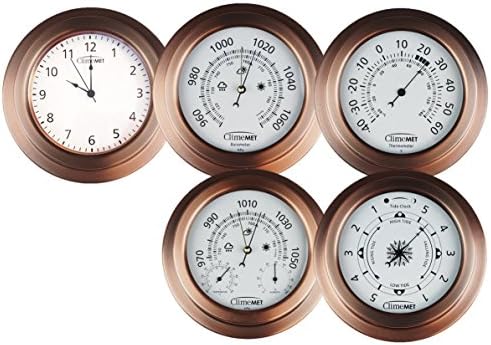 ClimeMET CM4300 Dial Collection Gift Set - Set of Five Dials - Includes Clock, Barometer, Thermometer, Combined and Tide dials.