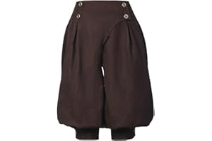 COSDREAMER Pantalones Cortos de Cintura Alta para Mujer, Estilo renacentista, Medieval, Vintage, Pirata