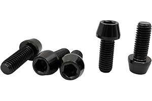 RISON-Titanium Bici Stelo Bulloni in Titanio M4x0.7x12mm, 5pcs Viti per Attacco Manubrio Bicicletta, Vite a Testa Conica Viti Fisse per Stelo Bici, Vite di Fermo Vite per Gambo per MTB/Bici da Strada