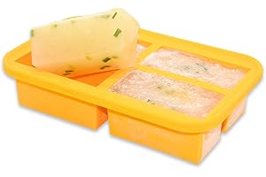 BANGP Extra-Large Silicone Freezing Tray with Lid, Food Freezer Trays, Soup Freezer Containers, Large Ice Cube Tray for Soup Sauce Meal Prep, 300ml Portion, BPA Free